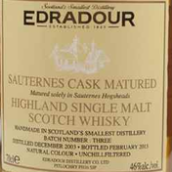 埃德拉多爾蘇玳桶陳蘇格蘭單一麥芽威士忌(Edradour Sauternes Cask Matured Highland Single Malt Scotch Whisky, Highlands, UK)