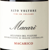 馬加利科酒莊馬卡里艾格尼科紅葡萄酒(Macarico Macari Aglianico del Vulture, Basilicata, Italy)