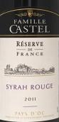 卡斯特酒莊珍藏西拉紅葡萄酒(Famille Castel Reserve de France Syrah Rouge, IGP Pays d'Oc, France)