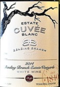 曲枝酒窖珍藏白匹格普勒干白葡萄酒(Bending Branch Estate Cuvee Blanc, Texas, USA)