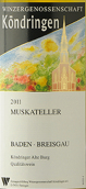 巴登酒莊布萊斯穆斯卡特拉可愛白葡萄酒(Badischer Winzerkeller Muskateller lieblich Breisagu, Baden, Germany)