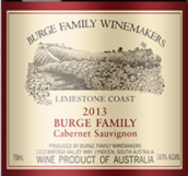 堡歌家族酒莊赤霞珠紅葡萄酒(Burge Family Winemakers Cabernet Sauvignon, Limestone Coast, Australia)