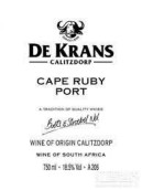 懸崖酒莊寶石紅波特酒(De Krans Cape Ruby Port, Calitzdorp, South Africa)