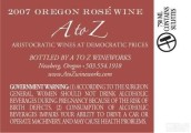 A-Z桃紅葡萄酒(A to Z Rose, Oregon, USA)