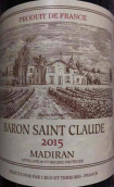 拜倫圣克洛德紅葡萄酒(Baron Saint Claude, Madiran, France)