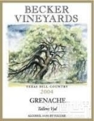 貝克珍藏歌海娜干紅葡萄酒(Becker Vineyards Reserve Grenache, Texas, USA)