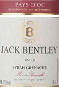杰克·賓利酒莊西拉歌海娜紅葡萄酒(Jack Bentley Syrah Grenache, Languedoc-Roussillon, France)