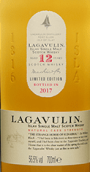 樂加維林12年蘇格蘭單一麥芽威士忌(Lagavulin Aged 12 Years Single Malt Scotch Whisky (2017), Islay, UK)