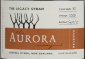 歐若拉傳奇西拉干紅葡萄酒(Aurora Vineyard The Legacy Syrah, Central Otago, New Zealand)