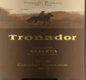 大門酒莊特羅納多珍藏西拉-赤霞珠紅葡萄酒(Vinedos Puertas Tronador Reserva Syrah Cabernet Sauvignon, Curico Valley, Chile)