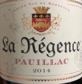 拉雷根思干紅葡萄酒(La Regence, Pauillac, France)