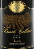 巴塞爾西拉干紅葡萄酒(Basel Cellars Estate Syrah, Walla Walla Valley, USA)