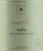 薩默蘭酒莊圣路易斯-奧比斯波縣馬爾貝克紅葡萄酒(Summerland Winery San Luis Obispo County Malbec, San Luis Obispo County, USA)