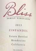 比利斯酒莊仙粉黛干紅葡萄酒(Bliss Family Vineyards Zinfandel, California, USA)