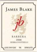 詹姆斯·布雷克酒莊巴貝拉干紅葡萄酒(James Blake Wines Barbera, Sierra Foothills, USA)