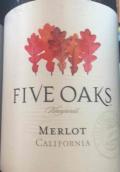 五橡樹酒莊梅洛干紅葡萄酒(Five Oaks Vineyards Merlot, Sonoma County, USA)