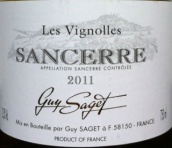 薩格雷斯維格諾勒斯干白葡萄酒(Guy Saget Les Vignolles, Sancerre, France)