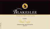 布萊克斯利莊園黑皮諾紅葡萄酒(Blakeslee Vineyard Estate BC Pinot Noir, Chehalem Mountains, USA)