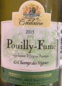 古奥兰侯爵酒庄藤园白葡萄酒(Marquis de Goulaine Le Champ des Vignes, Pouilly-Fume, France)