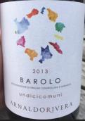 阿納多維拉巴羅洛干紅葡萄酒(Arnaldorivera Undicicomuni Barolo, Barolo, Italy)