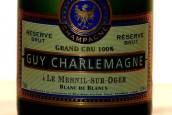 蓋伊查理曼特級珍藏極干型白中白香檳(Champagne Guy Charlemagne Blanc de Blanc Grand Cru Reserve Brut, Champagne, France)