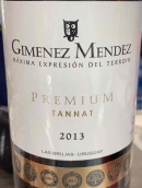 吉梅內(nèi)斯·門德斯酒莊優(yōu)質(zhì)丹娜紅葡萄酒(Gimenez Mendez Premium Tannat, Canelones, Uruguay)