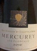 歐洲酒莊克洛索（梅爾居雷村）紅葡萄酒(Domaine de l'Europe Mercurey Les Closeaux, Cote Chalonnaise, France)