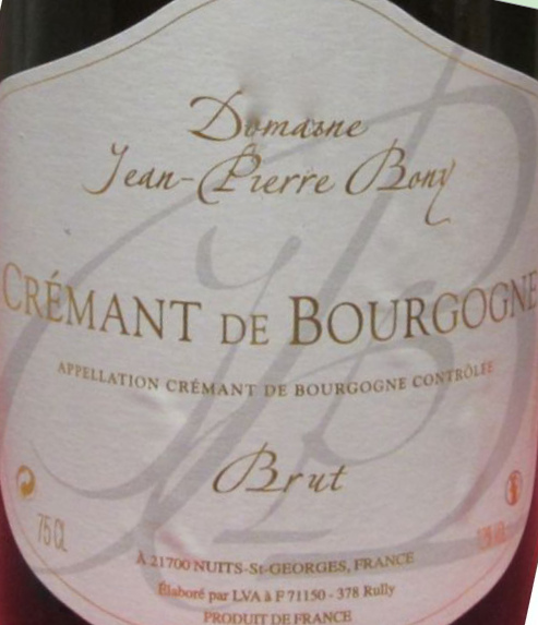 domaine jean-pierre bony cremant de bourgogne brut blanc de