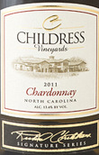 柴德里斯酒莊簽名系列霞多麗干白葡萄酒(Childress Signature Chardonnay, North Carolina, USA)