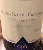 于德洛酒莊普利埃（夜圣喬治一級園）干紅葡萄酒(Domaine Patrick Hudelot Les Pruliers, Nuits-Saint-Georges 1er Cru, France)