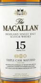 麥卡倫三桶熟成15年蘇格蘭單一麥芽威士忌(The Macallan Triple Cask Matured 15 Years Old Single Malt Scotch Whisky, Highlands, UK)