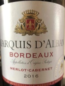 奥尔本伯爵梅洛-赤霞珠红葡萄酒(Marquis d'Alban Merlot Cabernet, Bordeaux, France)