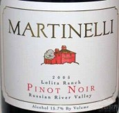 馬丁南尼洛麗塔黑皮諾干紅葡萄酒(Martinelli Lolita Ranch Pinot Noir, Russian River Valley, USA)