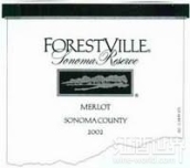 福雷斯特維爾珍藏梅洛干紅葡萄酒(Forestville Reserve Merlot, California, USA)