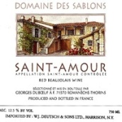 杜宝夫酒庄沙丘园（圣-阿穆尔）红葡萄酒(Georges Duboeuf Domaine des Sablons, Saint-Amour, France)