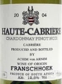 上加布里埃爾霞多麗-黑皮諾干白葡萄酒(Haute Cabriere Chardonnay - Pinot Noir White, Franschhoek Valley, South Africa)