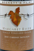 巴克特斯赤霞珠干紅葡萄酒(Beckett's Flat Cabernet Sauvignon, Margaret River, Australia)