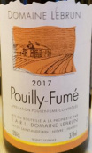 樂盼酒莊白葡萄酒(Domaine Lebrun, Pouilly-Fume, France)