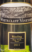 懷特克里夫雷司令干白葡萄酒(Whitecliff Vineyard Riesling, Hudson River Region, USA)