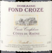 芳德科魯茲信心特釀紅葡萄酒(Domaine Fond Croze Cuvee Confidence, Rhone, France)