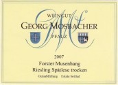 莫斯巴赫酒莊福斯特繆森行雷司令晚收白葡萄酒(Georg Mosbacher Riesling Forster Musenhang Spatlese Trocken, Pfalz, Germany)