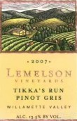 萊默遜瘋狂的石頭灰皮諾干白葡萄酒(Lemelson Vineyards Tikka's Run Pinot Gris, Willamette Valley, USA)