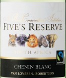 凡拉潤(rùn)五個(gè)珍藏白詩(shī)南干白葡萄酒(Van Loveren Five's Reserve Chenin Blanc, Robertson, South Africa)