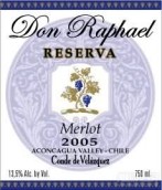 Conde de Velazquez Don Raphael Merlot Reserva, Aconcagua Valley, Chile