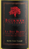 貝克曼貝克家族干白葡萄酒(Beckmen Vineyards Le Bec Blanc, Santa Ynez Valley, USA)