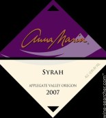 谷景安娜瑪利亞西拉干紅葡萄酒(Valley View Anna Maria Syrah, Applegate Valley, USA)