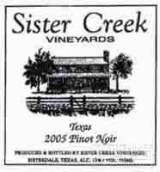 姐妹溪黑皮諾干紅葡萄酒(Sister Creek Vineyards Pinot Noir, Texas Hill Country, USA)