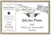 普朗酒莊溫勒內(nèi)日晷園雷司令精選白葡萄酒(Joh. Jos. Prum Wehlener Sonnenuhr Riesling Auslese, Mosel, Germany)