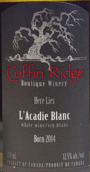 克芬?guī)X酒莊白阿卡迪干白葡萄酒(Coffin Ridge L'Acadie Blanc, Niagara Peninsula, Canada)