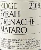 山脊酒莊利頓園西拉歌海娜慕合懷特混釀紅葡萄酒(Ridge Vineyards Lytton Estate Syrah Grenache Mataro, Dry Creek Valley, USA)